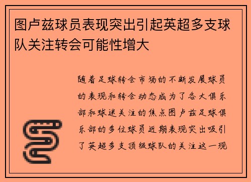 图卢兹球员表现突出引起英超多支球队关注转会可能性增大